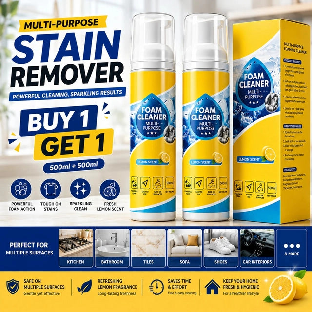 QIFOR Car Interior Foam Cleaner | Instant Stain & Dirt Remover | Lemon Fresh Formula